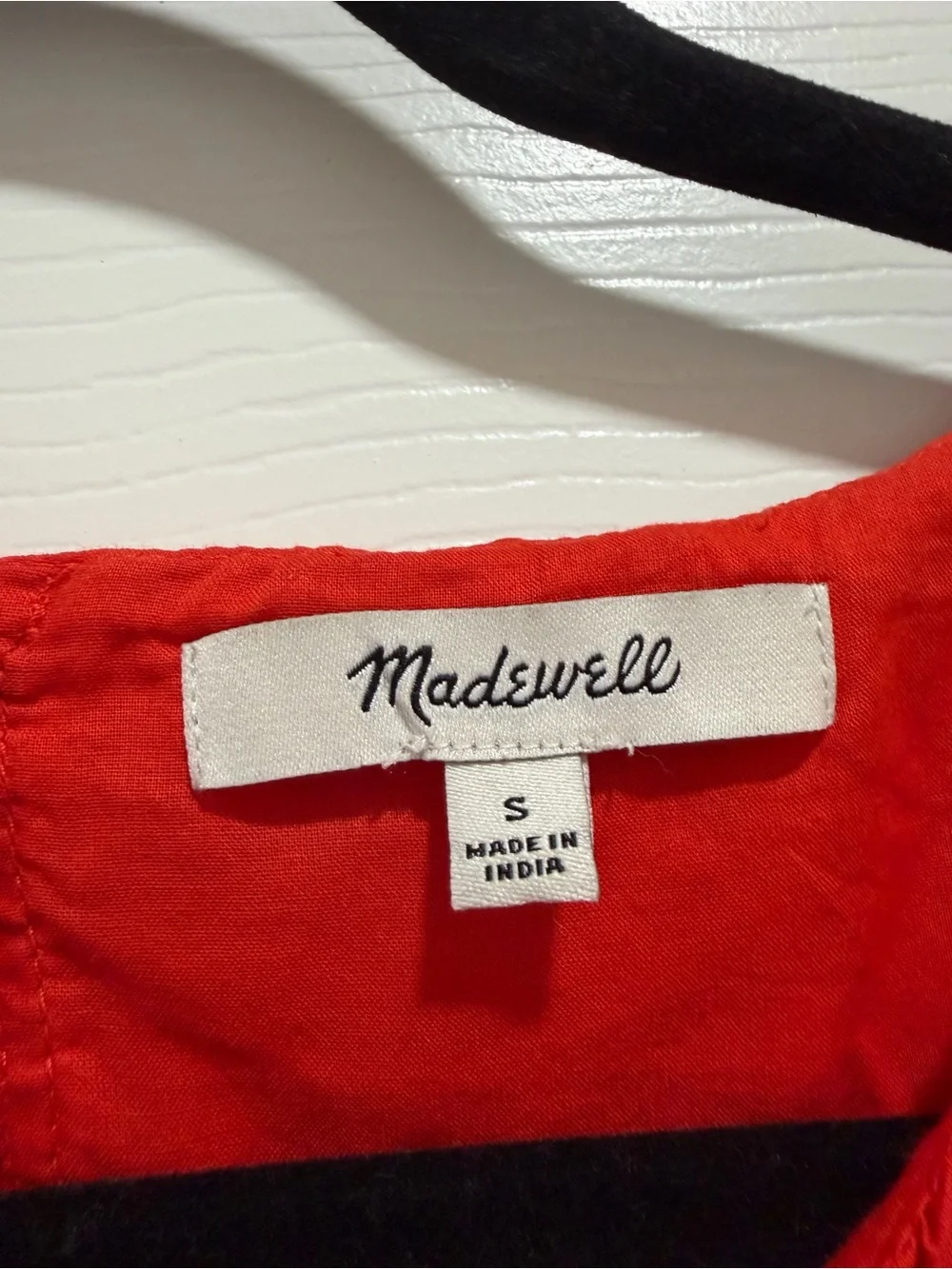 Madewell Embroidered Sleeveless Bubble Top Poplin Wild Poppy Size Small